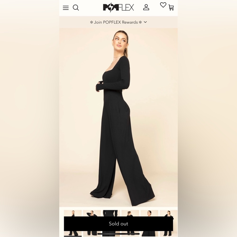 POPFLEX Go With The Flow Long Sleeve Jumpsuit - Black